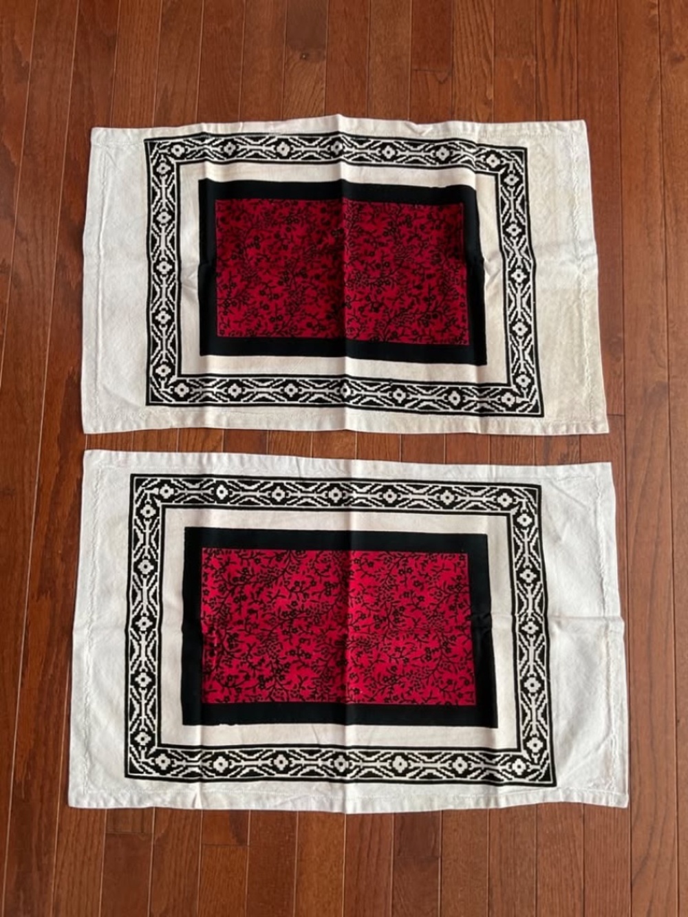 Vintage India Block Print Pillow Covers Shams (Pair)